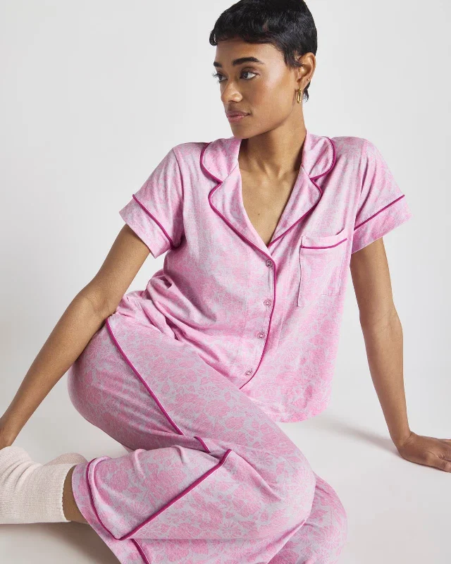 Faded Floral Wilma Notch Collar PJ Set