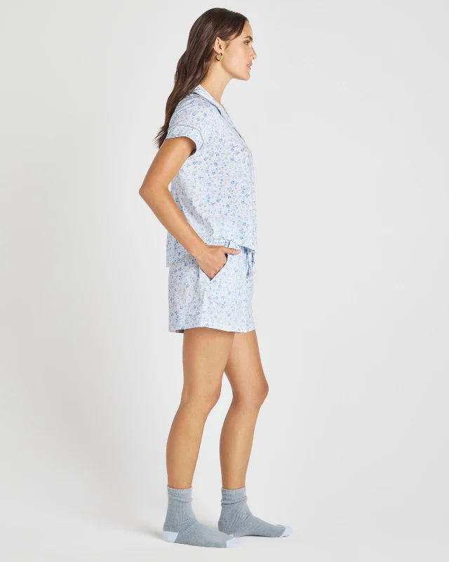 light-blue-floral-notch-collar-short-pj-set