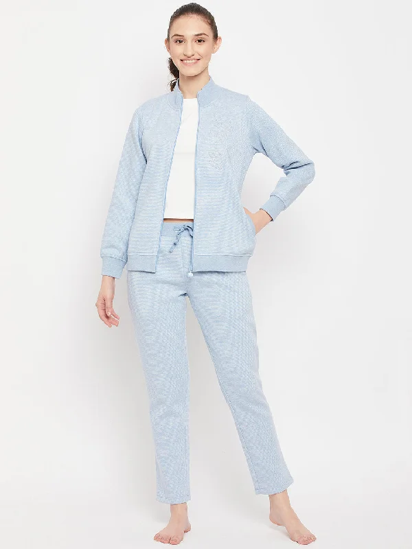 Msecret Striped Powder Blue Track Suit