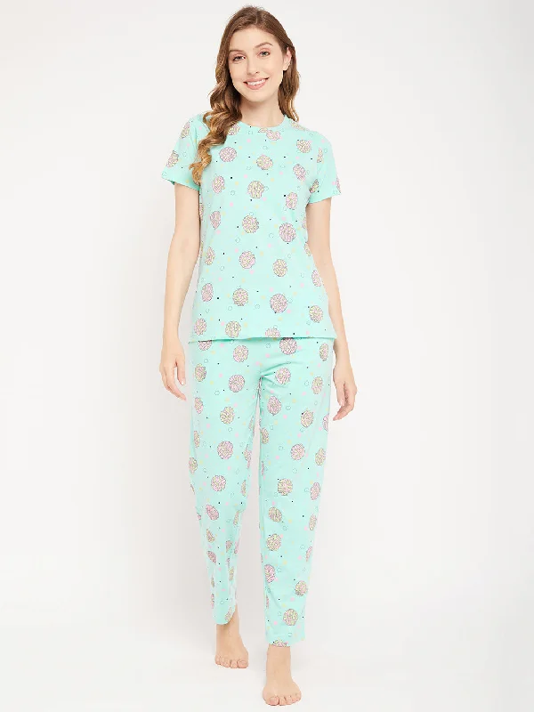 Msecret Aqua Cotton 2 pc Cotton  Night Suit