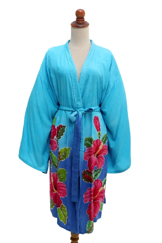 sky-lotus-hand-painted-blue-rayon-robe-from-bali