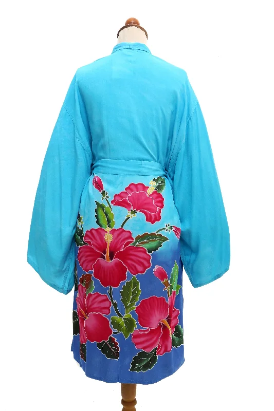 sky-lotus-hand-painted-blue-rayon-robe-from-bali