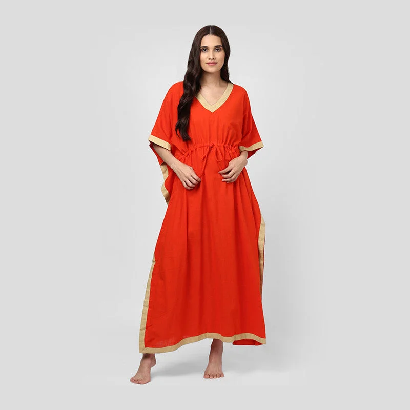 unidraa-cotton-tie-up-waist-kaftan-orange-tks012-19722