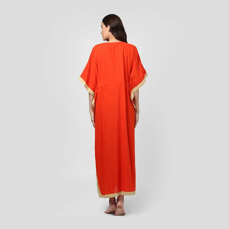 unidraa-cotton-tie-up-waist-kaftan-orange-tks012-19722