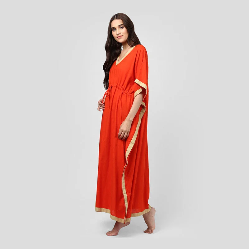 unidraa-cotton-tie-up-waist-kaftan-orange-tks012-19722