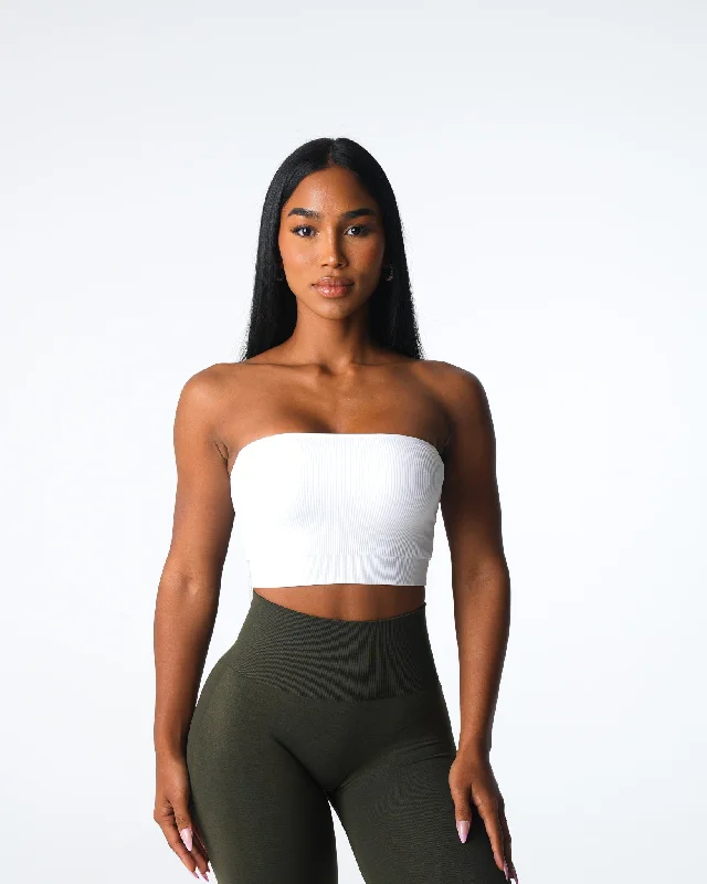 White Conquer Ribbed Seamless Bra