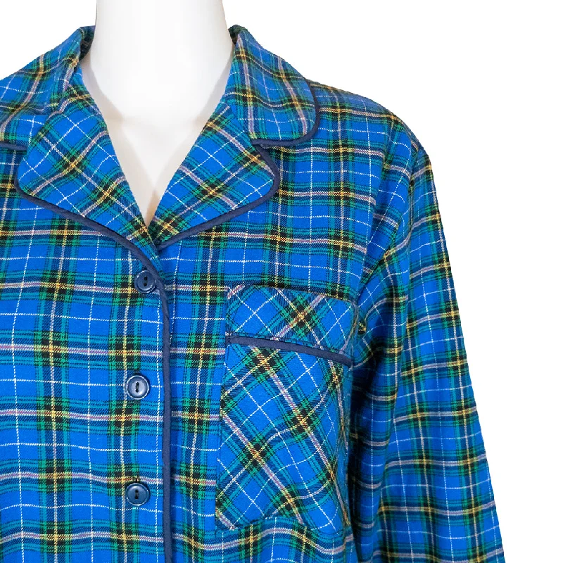 1003 / Woman's Long Flannel Nightshirt / Mini Nova Scotia Tartan