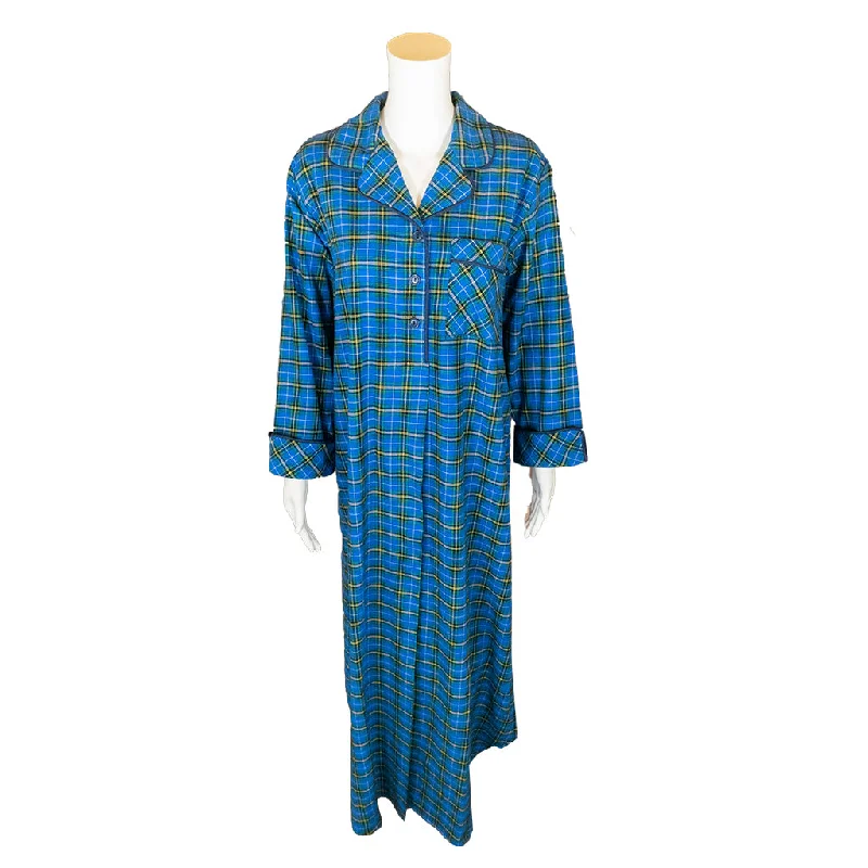 1003 / Woman's Long Flannel Nightshirt / Mini Nova Scotia Tartan