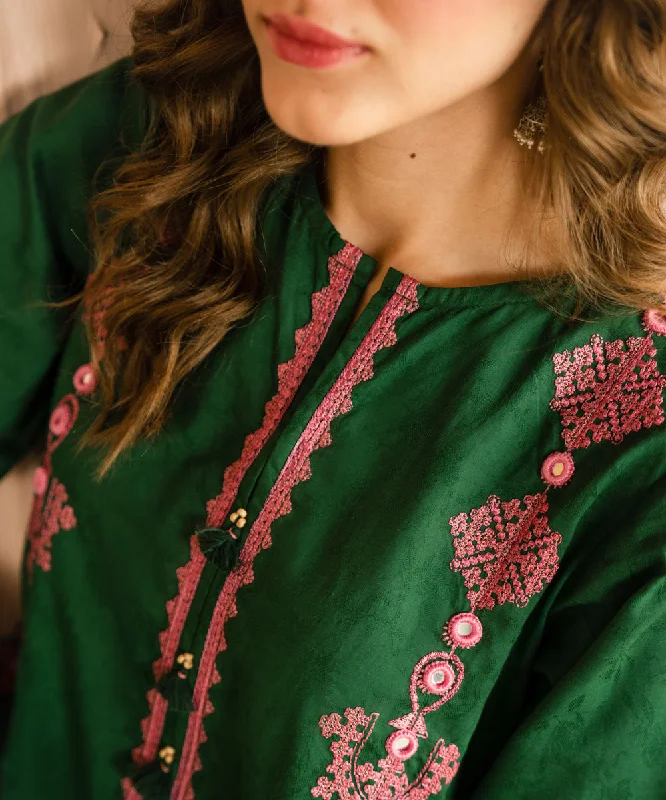 Embroidered Cotton Jacquard Shirt