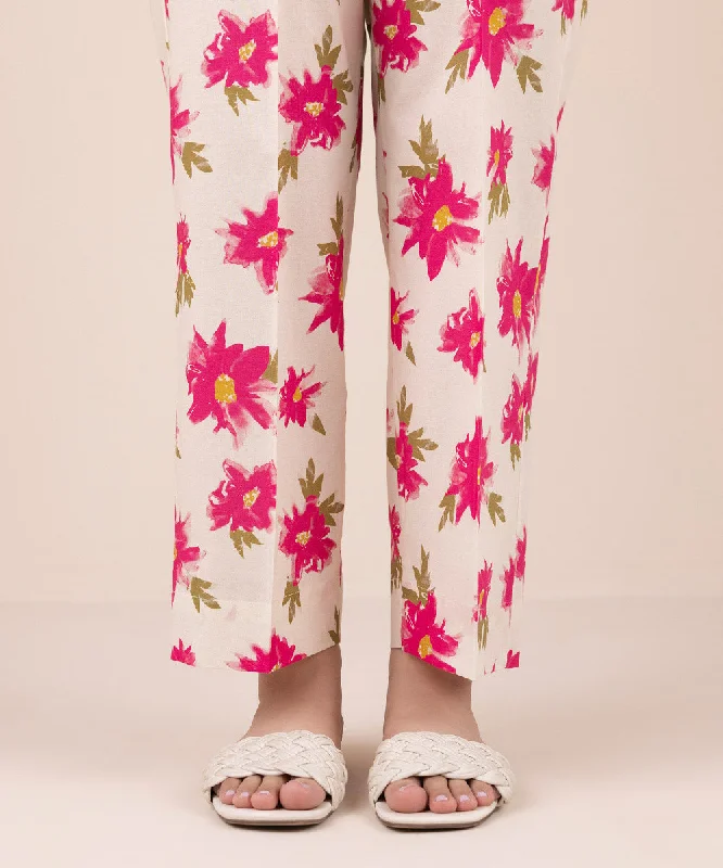 Printed Cambric Straight Pants