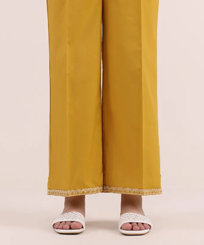 Embroidered Cambric Flared Pants