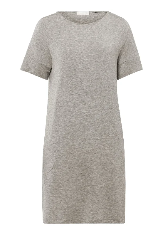 Natural Elegance Short Sleeve Nightdress 90cm | Grey Melange 74949-958