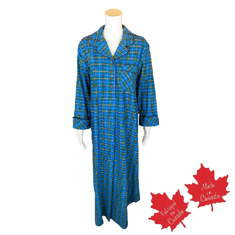 1003 / Woman's Long Flannel Nightshirt /  Nova Scotia Tartan