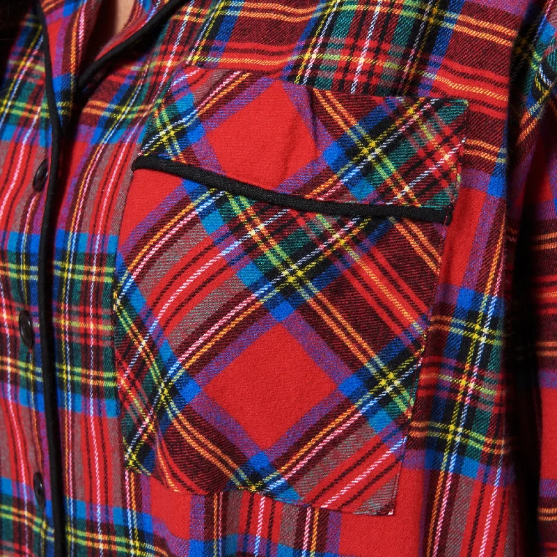 1001/ Woman's Knee Length Flannel Nightshirt / Royal Stewart Tartan