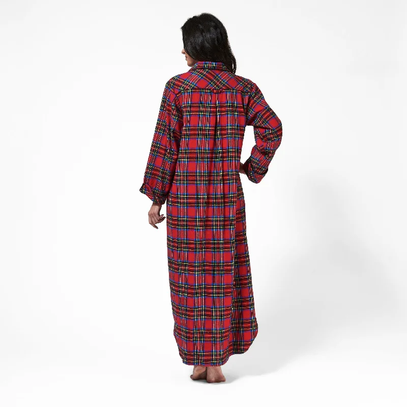 1003 / Woman's Long Flannel Nightshirt / Royal Stewart Tartan