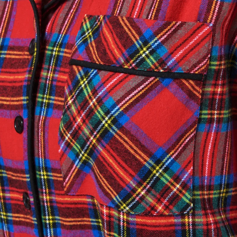 1003 / Woman's Long Flannel Nightshirt / Royal Stewart Tartan