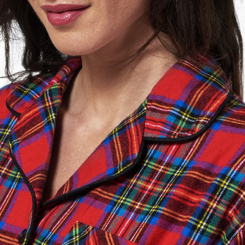 1003 / Woman's Long Flannel Nightshirt / Royal Stewart Tartan