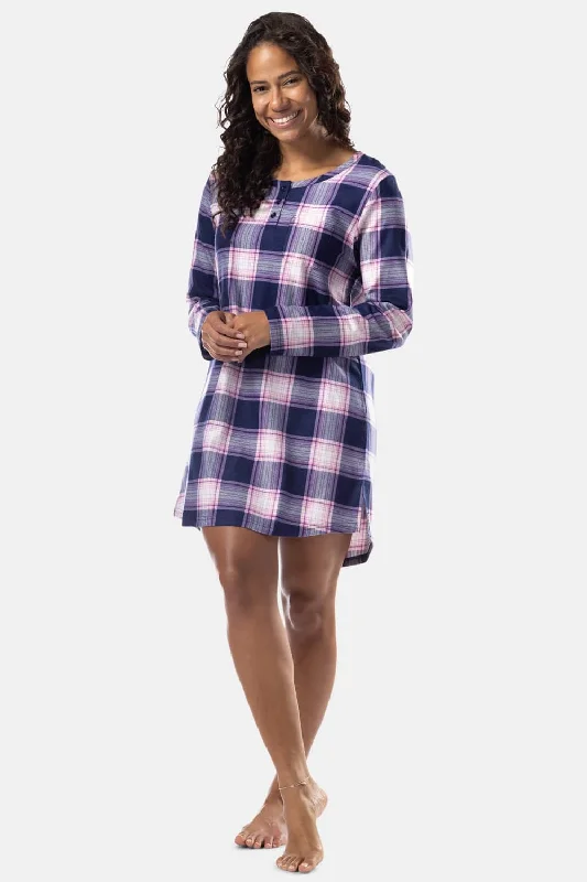 Navy Pink Plaid / XS