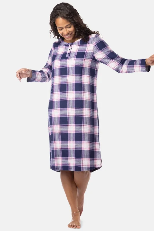 Navy Pink Plaid / XS