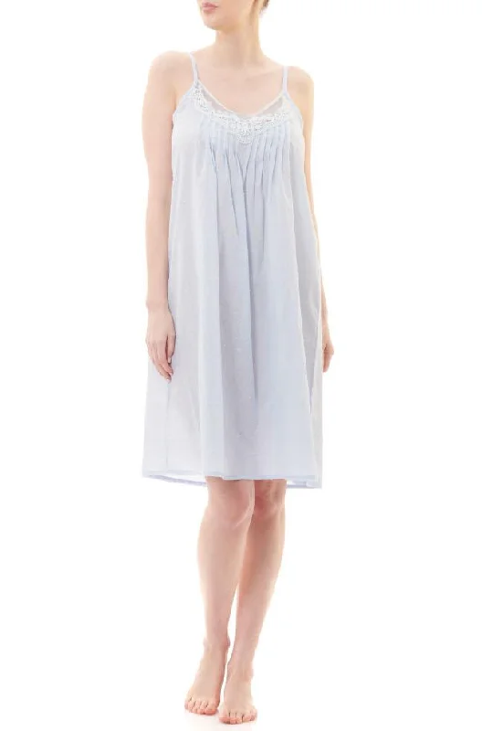 Tamara Short Cotton Chemise (Blue) Available in size 2XL only