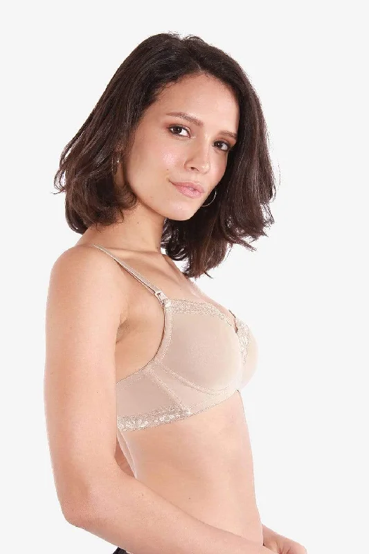 Mardiana Lace Microfibre Nursing Bra Nude