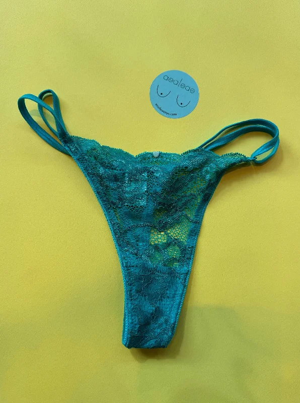 Clo: Fortuna Lace Adjustable String Thong - Tropical Green