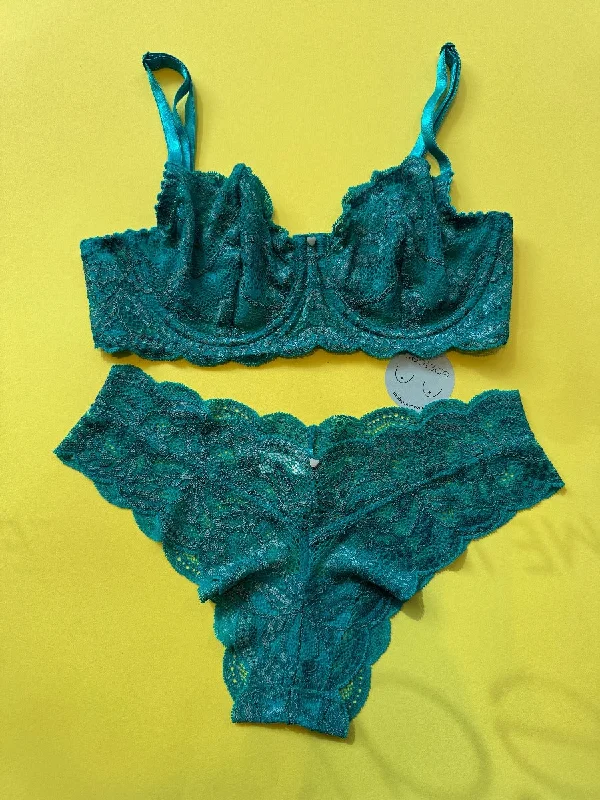 Clo: Fortuna Lace Cheeky Boyshort - Tropical Green