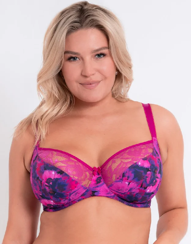 Curvy Kate Drama Queen Balcony Bra Fuchsia Print