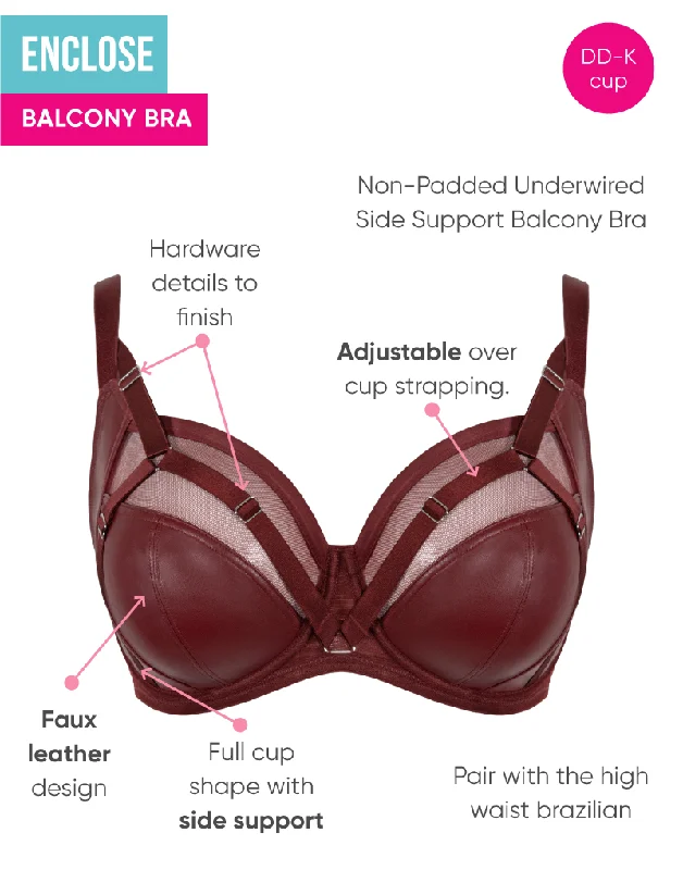 Curvy Kate Enclose Balcony Side Support Bra Oxblood