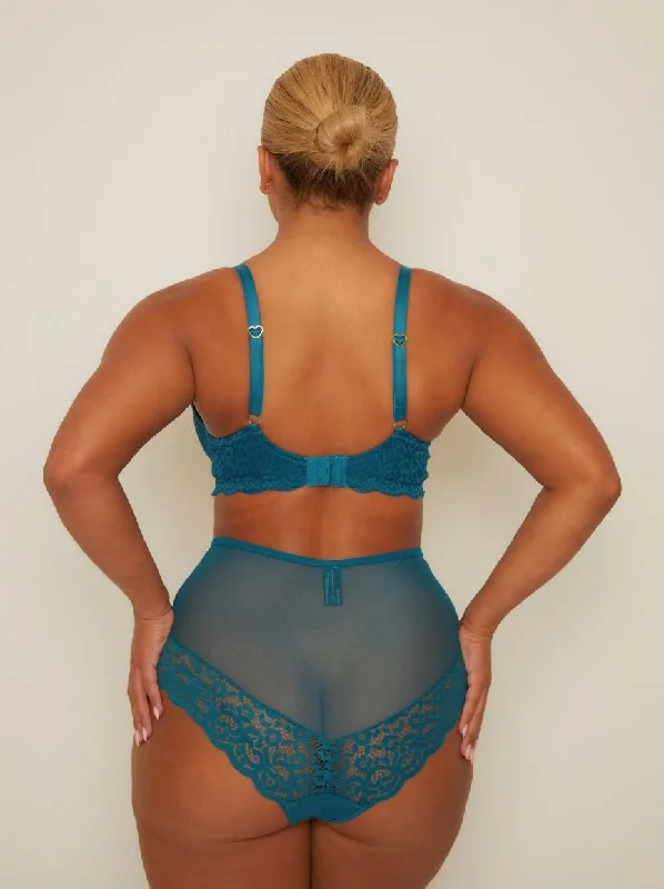 Daley Lace Bra : Blue Coral