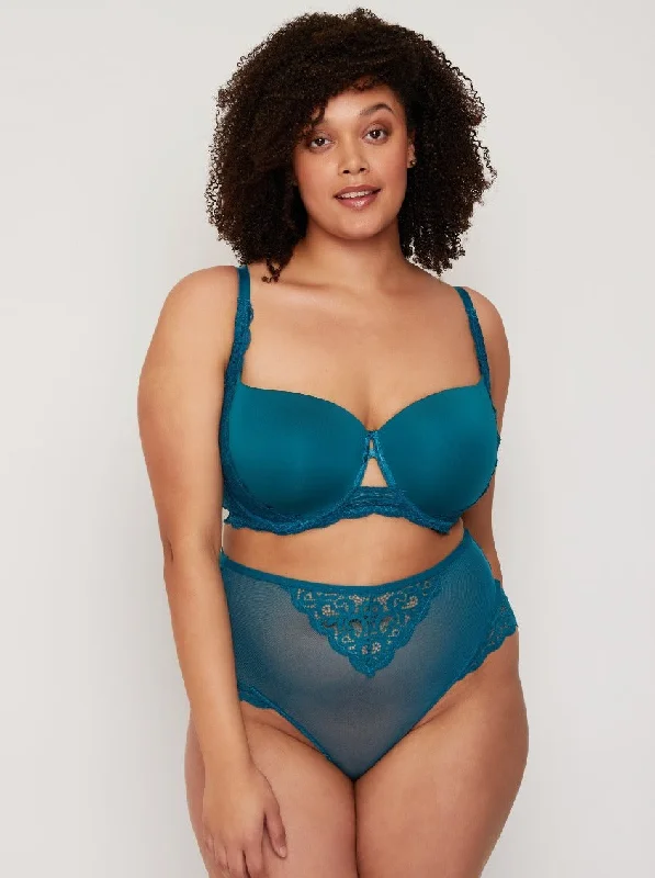 Daley Lace Bra : Blue Coral