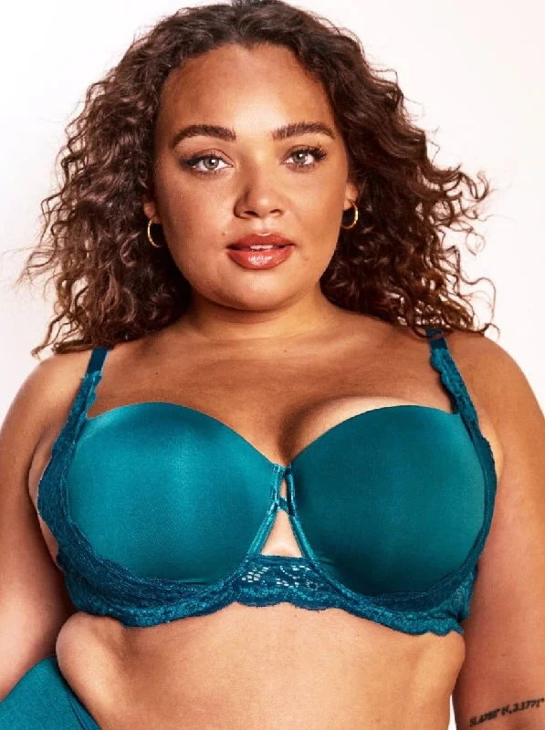 Daley Lace Bra : Blue Coral