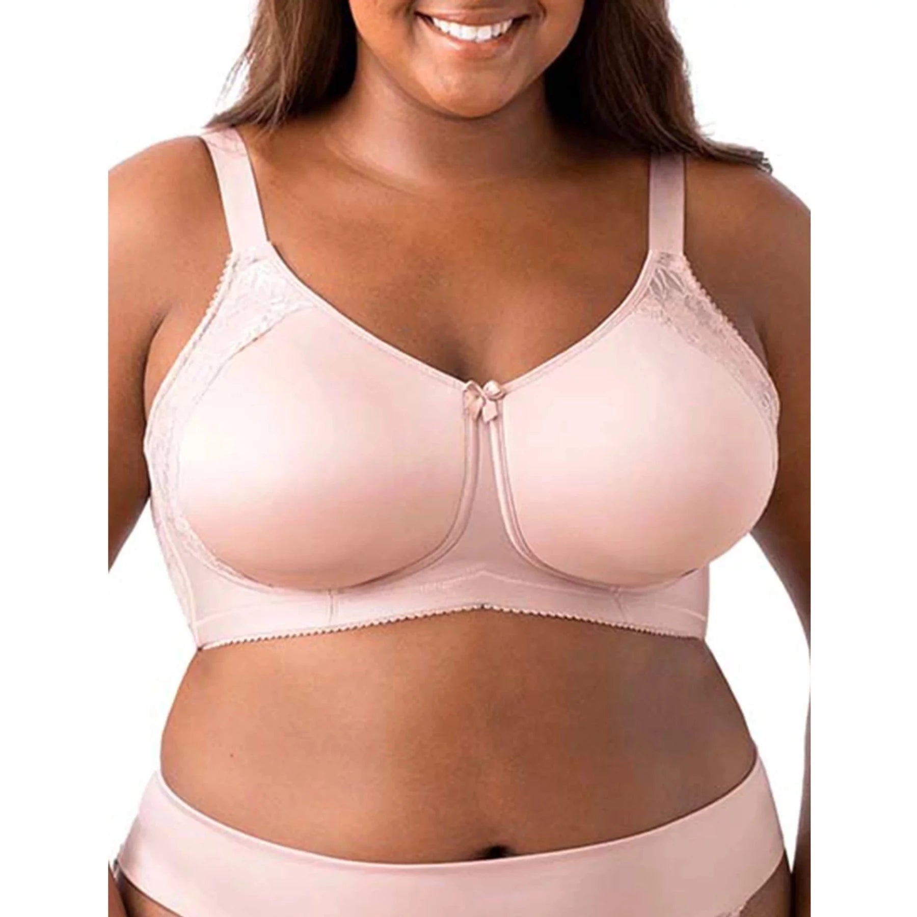 Microfiber & Lace Molded Softcup Wireless Bra 1903 - Dusty Rose