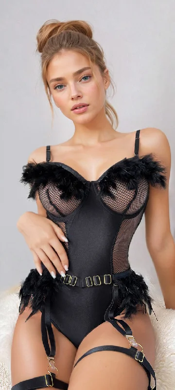 Fine Feather Garter Teddy