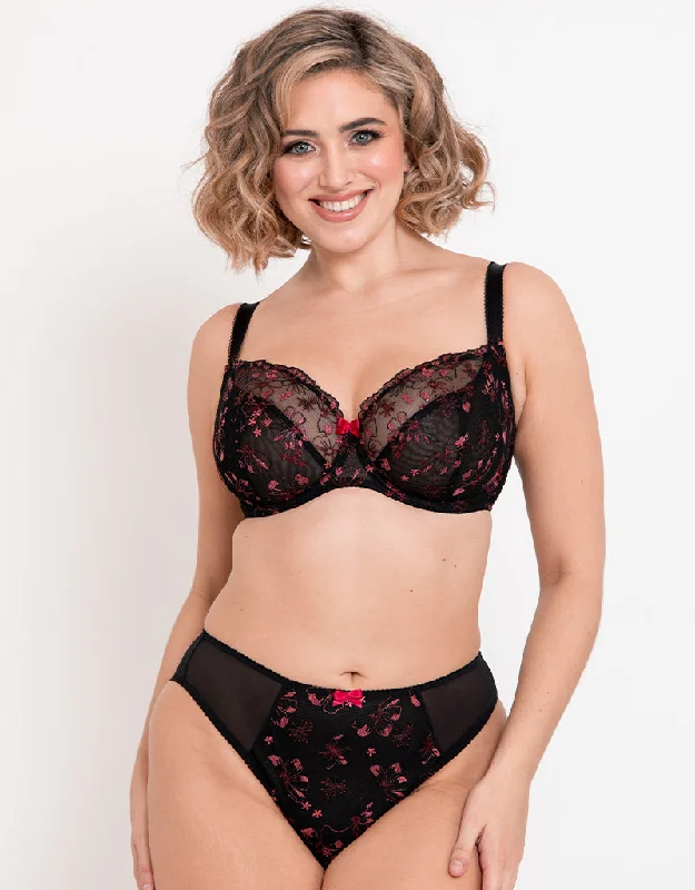 Flirtelle Rosie Balcony Bra Black/Pink