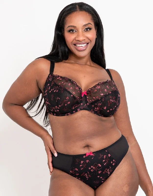 Flirtelle Rosie Balcony Bra Black/Pink