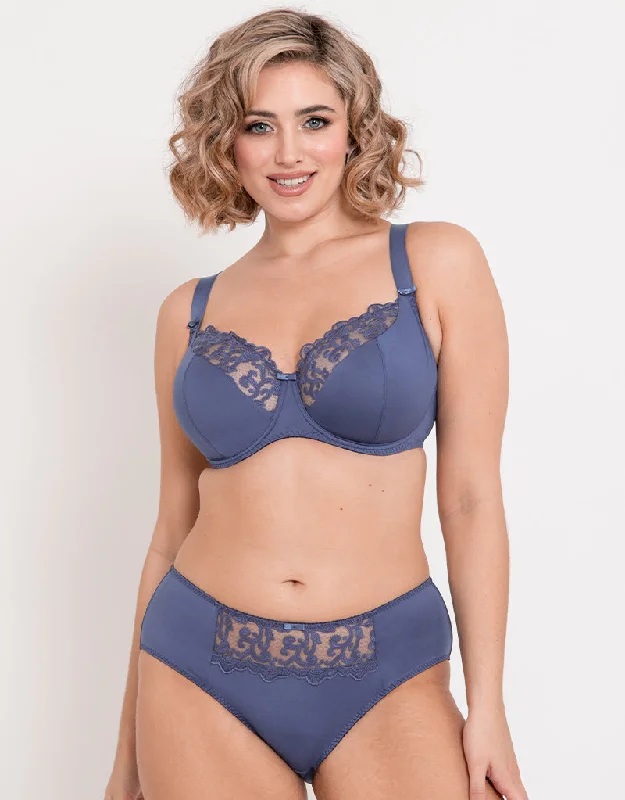 Flirtelle Swirl Balcony Bra Denim Blue