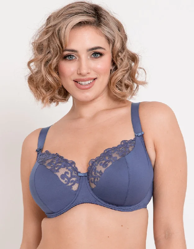 Flirtelle Swirl Balcony Bra Denim Blue