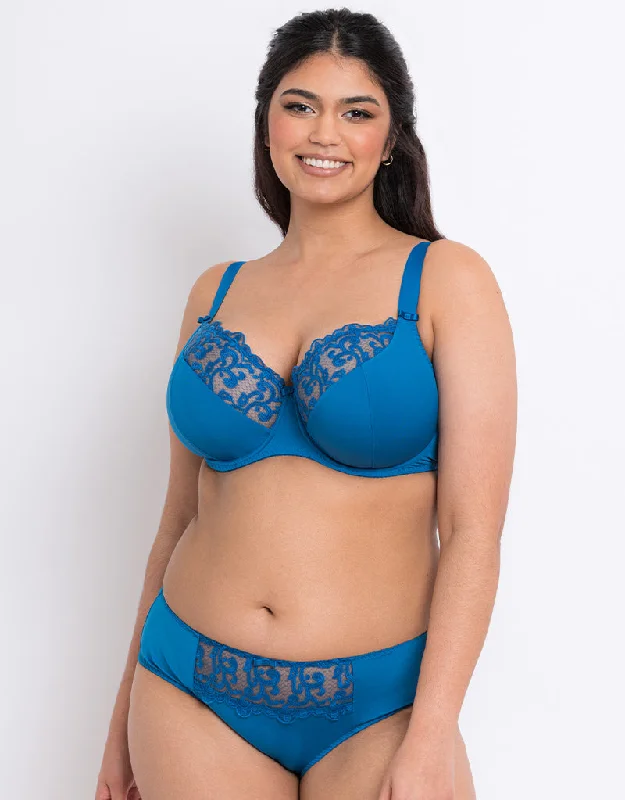 Flirtelle Swirl Balcony Bra Marine Blue