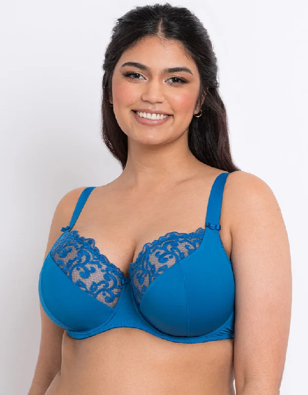 Flirtelle Swirl Balcony Bra Marine Blue