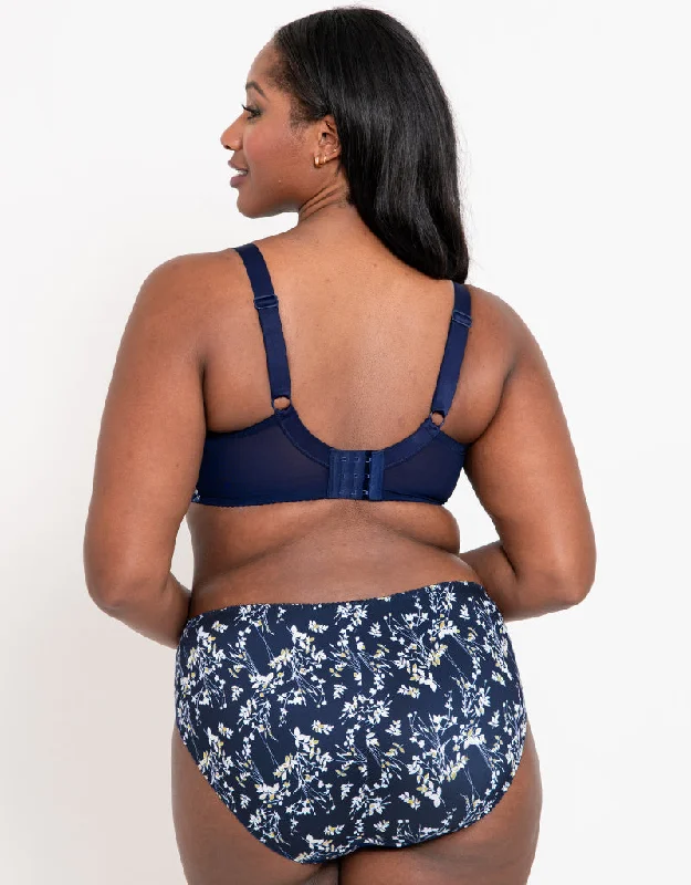 Flirtelle Swirl Balcony Bra Navy Print