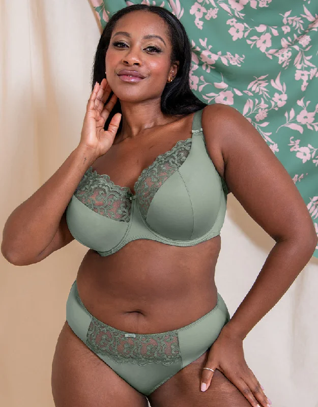 Flirtelle Swirl Balcony Bra Sage Green