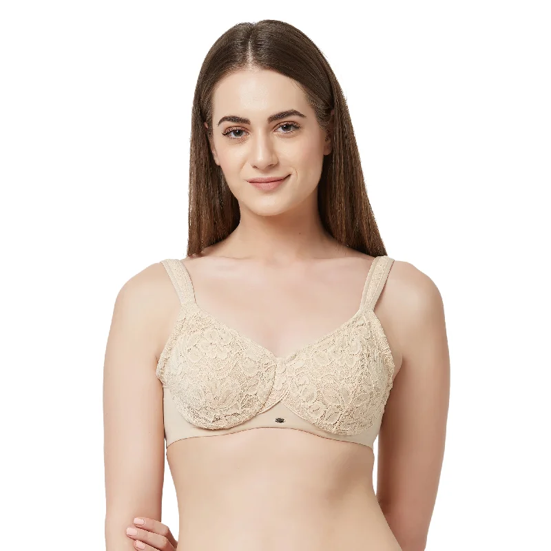 Full Coverage Non Padded Wired Lace Bra - FB-610