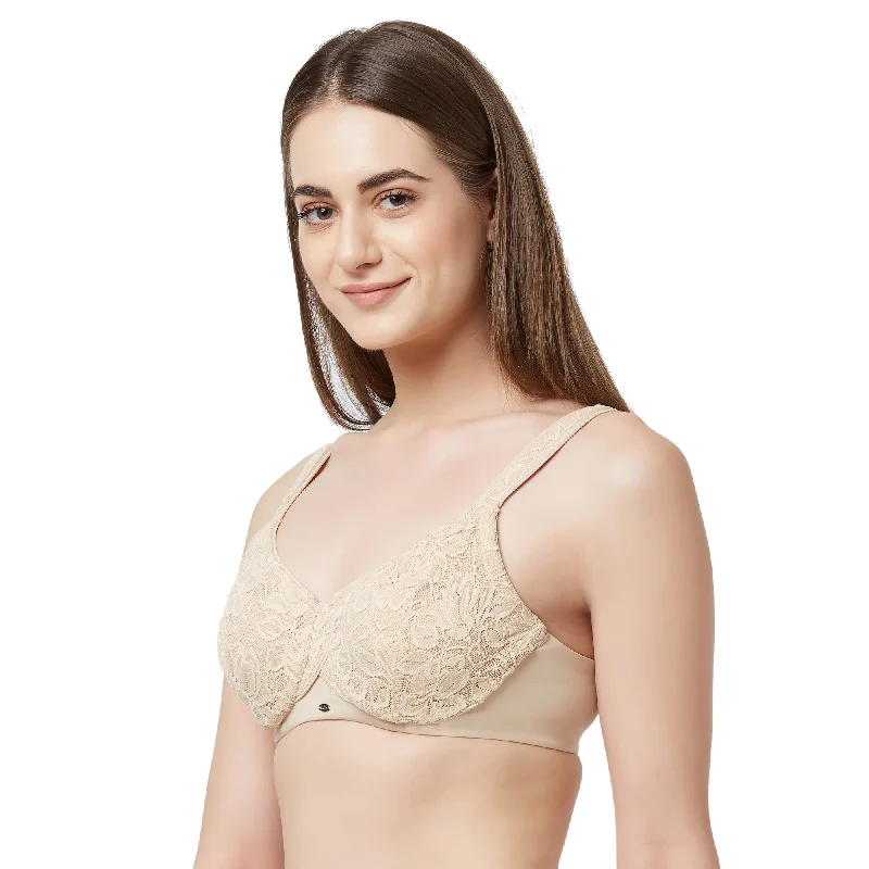 Full Coverage Non Padded Wired Lace Bra - FB-610