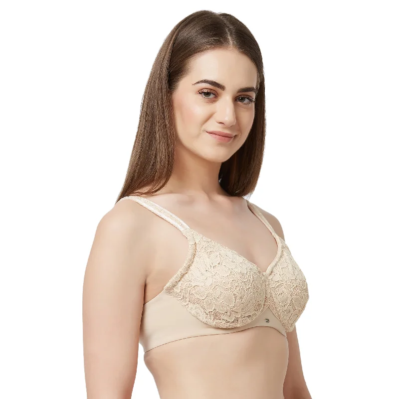 Full Coverage Non Padded Wired Lace Bra - FB-610