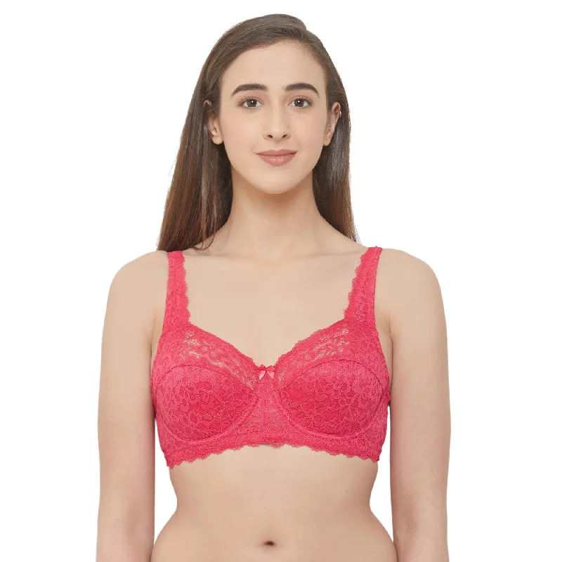 Full Coverage Non Padded Wired Lace Bra- FB-611