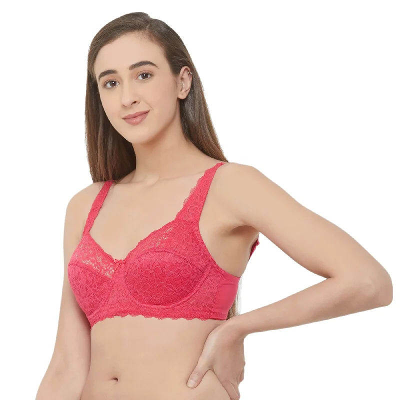 Full Coverage Non Padded Wired Lace Bra- FB-611