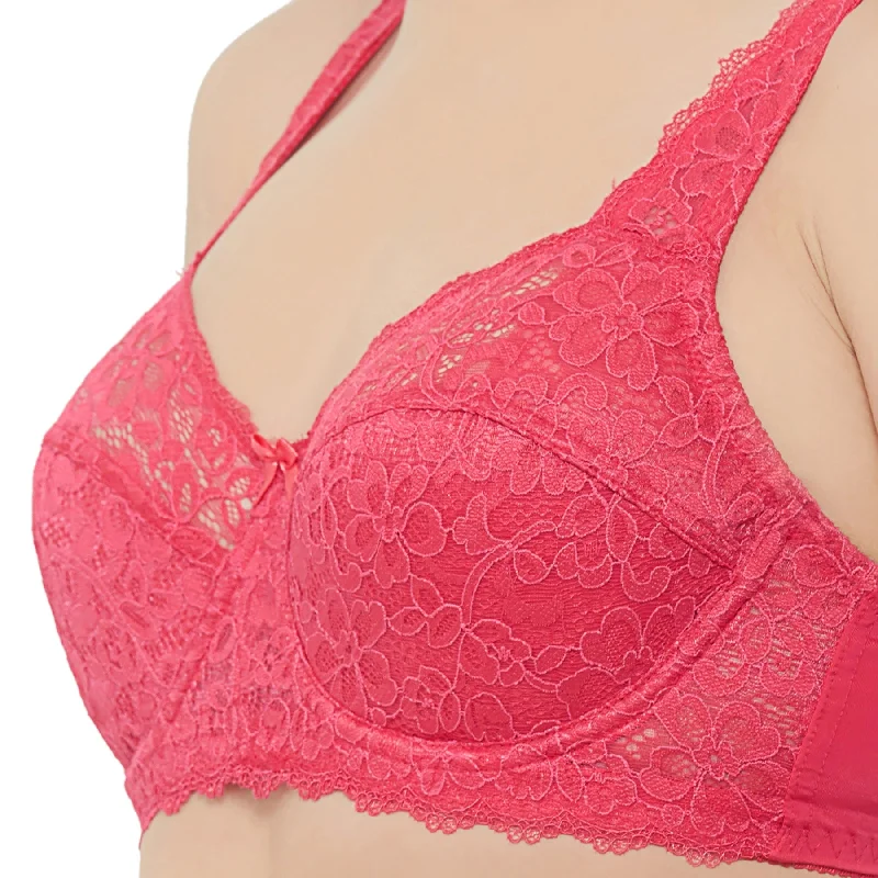 Full Coverage Non Padded Wired Lace Bra- FB-611