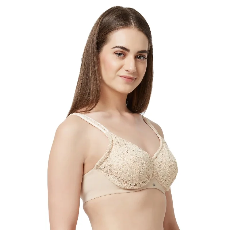 Full Coverage Non Padded Wired Lace Bra (Pack Of 2) FB-610