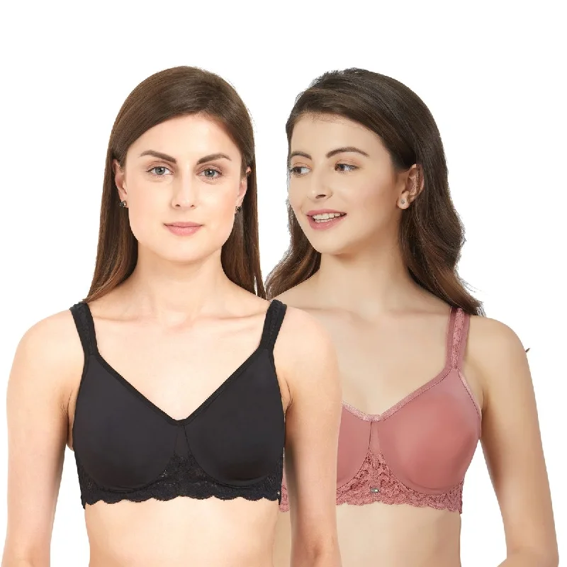 Full Coverage Non Padded Wired Lace Bra (Pack Of 2) FB-609